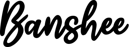 Vorschau des Bootsnamens "Banshee" als Schriftzug für "Bootsbeschriftung Klassisch 74"