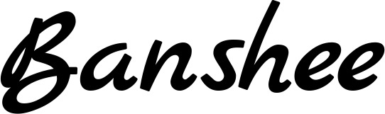 Vorschau des Bootsnamens "Banshee" als Schriftzug für "Bootsbeschriftung Klassisch 45"