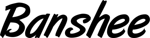 Vorschau des Bootsnamens "Banshee" als Schriftzug für "Bootsbeschriftung Klassisch 38"