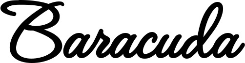 Vorschau des Bootsnamens "Baracuda" als Schriftzug für "Bootsbeschriftung Klassisch 111"