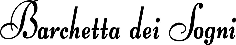 Vorschau des Bootsnamens "Barchetta dei Sogni" als Schriftzug für "Bootsbeschriftung Klassisch 76"