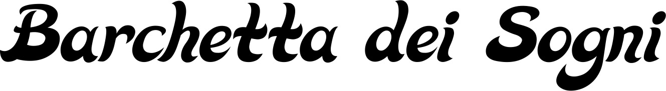 Vorschau des Bootsnamens "Barchetta dei Sogni" als Schriftzug für "Bootsbeschriftung Klassisch 33"