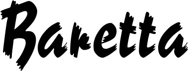 Vorschau des Bootsnamens "Baretta" als Schriftzug für "Bootsbeschriftung Neu 10"
