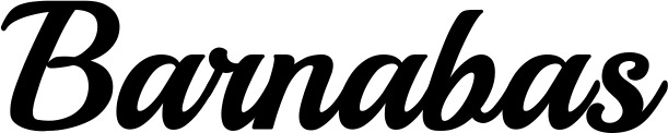 Vorschau des Bootsnamens "Barnabas" als Schriftzug für "Bootsbeschriftung Klassisch 86"