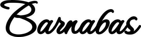 Vorschau des Bootsnamens "Barnabas" als Schriftzug für "Bootsbeschriftung Klassisch 111"