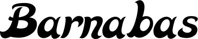 Vorschau des Bootsnamens "Barnabas" als Schriftzug für "Bootsbeschriftung Klassisch 33"