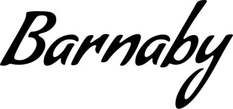 Vorschau des Bootsnamens "Barnaby" als Schriftzug für "Bootsbeschriftung Klassisch 57"