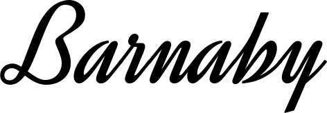 Vorschau des Bootsnamens "Barnaby" als Schriftzug für "Bootsbeschriftung Klassisch 44"