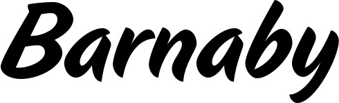 Vorschau des Bootsnamens "Barnaby" als Schriftzug für "Bootsbeschriftung Klassisch 19"