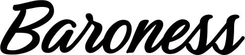 Vorschau des Bootsnamens "Baroness" als Schriftzug für "Bootsbeschriftung Klassisch 48"