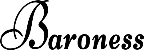 Vorschau des Bootsnamens "Baroness" als Schriftzug für "Bootsbeschriftung Klassisch 76"