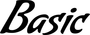 Vorschau des Bootsnamens "Basic" als Schriftzug für "Bootsbeschriftung Klassisch 57"