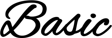 Vorschau des Bootsnamens "Basic" als Schriftzug für "Bootsbeschriftung Klassisch 35"