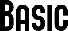 Vorschau des Bootsnamens "Basic" als Schriftzug für "Bootsbeschriftung Neu 43"