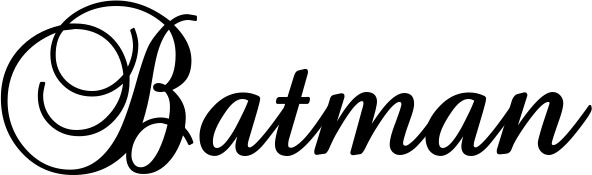 Vorschau des Bootsnamens "Batman" als Schriftzug für "Bootsbeschriftung Klassisch 02-A"