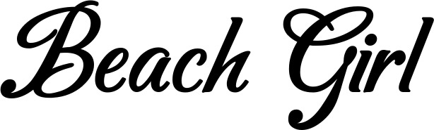 Vorschau des Bootsnamens "Beach Girl" als Schriftzug für "Bootsbeschriftung Klassisch 50"