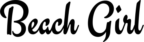 Vorschau des Bootsnamens "Beach Girl" als Schriftzug für "Bootsbeschriftung Klassisch 63"