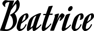 Vorschau des Bootsnamens "Beatrice" als Schriftzug für "Bootsbeschriftung Klassisch 93"