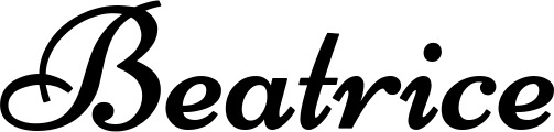 Vorschau des Bootsnamens "Beatrice" als Schriftzug für "Bootsbeschriftung Klassisch 84"