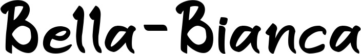 Vorschau des Bootsnamens "Bella-Bianca" als Schriftzug für "Bootsbeschriftung Klassisch 95"