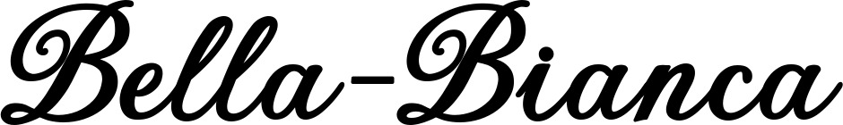 Vorschau des Bootsnamens "Bella-Bianca" als Schriftzug für "Bootsbeschriftung Klassisch 69"