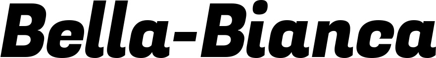 Vorschau des Bootsnamens "Bella-Bianca" als Schriftzug für "Bootsbeschriftung Kursiv 04"