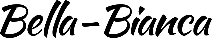 Vorschau des Bootsnamens "Bella-Bianca" als Schriftzug für "Bootsbeschriftung Klassisch 73"