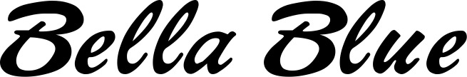 Vorschau des Bootsnamens "Bella Blue" als Schriftzug für "Bootsbeschriftung Klassisch 12"