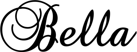 Vorschau des Bootsnamens "Bella" als Schriftzug für "Bootsbeschriftung Klassisch 02-A"