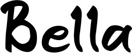 Vorschau des Bootsnamens "Bella" als Schriftzug für "Bootsbeschriftung Klassisch 95"