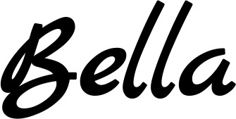 Vorschau des Bootsnamens "Bella" als Schriftzug für "Bootsbeschriftung Klassisch 45"