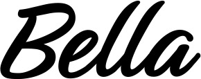 Vorschau des Bootsnamens "Bella" als Schriftzug für "Bootsbeschriftung Klassisch 48"