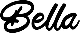 Vorschau des Bootsnamens "Bella" als Schriftzug für "Bootsbeschriftung Klassisch 102"