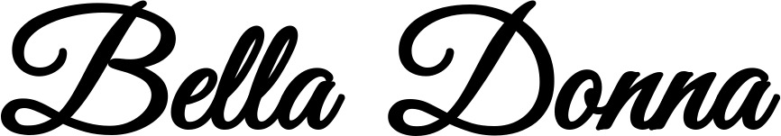 Vorschau des Bootsnamens "Bella Donna" als Schriftzug für "Bootsbeschriftung Klassisch 68"