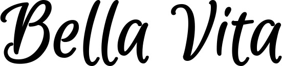 Vorschau des Bootsnamens "Bella Vita" als Schriftzug für "Bootsbeschriftung Klassisch 105"
