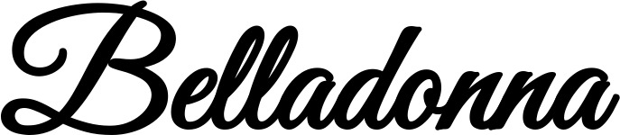 Vorschau des Bootsnamens "Belladonna" als Schriftzug für "Bootsbeschriftung Klassisch 68"