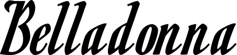 Vorschau des Bootsnamens "Belladonna" als Schriftzug für "Bootsbeschriftung Klassisch 93"