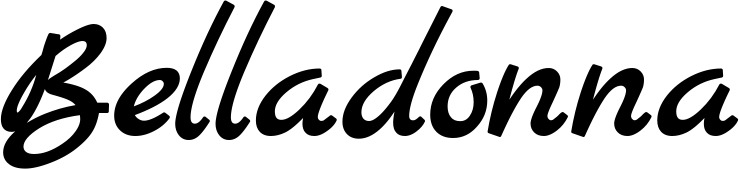 Vorschau des Bootsnamens "Belladonna" als Schriftzug für "Bootsbeschriftung Klassisch 77"