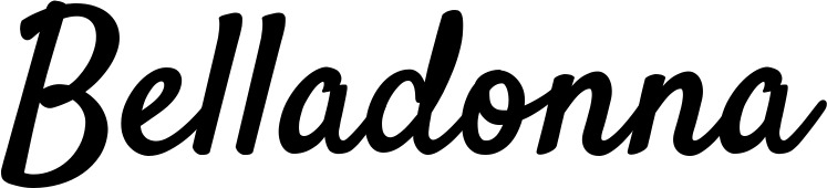 Vorschau des Bootsnamens "Belladonna" als Schriftzug für "Bootsbeschriftung Klassisch 96"