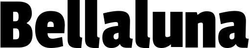 Vorschau des Bootsnamens "Bellaluna" als Schriftzug für "Bootsbeschriftung Fett 30"
