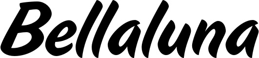 Vorschau des Bootsnamens "Bellaluna" als Schriftzug für "Bootsbeschriftung Klassisch 19"