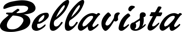 Vorschau des Bootsnamens "Bellavista" als Schriftzug für "Bootsbeschriftung Klassisch 12"