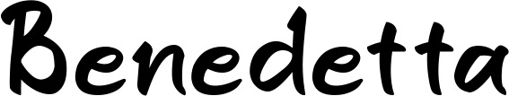Vorschau des Bootsnamens "Benedetta" als Schriftzug für "Bootsbeschriftung Klassisch 95"
