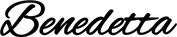Vorschau des Bootsnamens "Benedetta" als Schriftzug für "Bootsbeschriftung Klassisch 35"