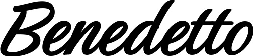 Vorschau des Bootsnamens "Benedetto" als Schriftzug für "Bootsbeschriftung Klassisch 48"
