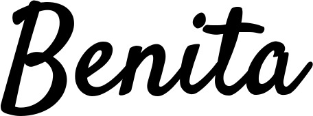 Vorschau des Bootsnamens "Benita" als Schriftzug für "Bootsbeschriftung Klassisch 96"