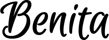 Vorschau des Bootsnamens "Benita" als Schriftzug für "Bootsbeschriftung Klassisch 105"