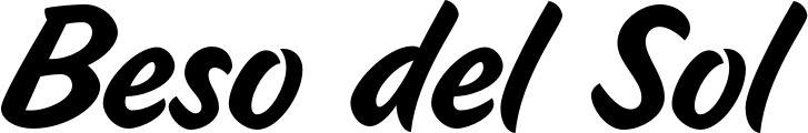 Vorschau des Bootsnamens "Beso del Sol" als Schriftzug für "Bootsbeschriftung Klassisch 19"