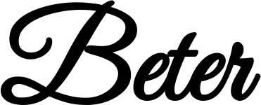 Vorschau des Bootsnamens "Beter" als Schriftzug für "Bootsbeschriftung Klassisch 68"