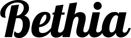 Vorschau des Bootsnamens "Bethia" als Schriftzug für "Bootsbeschriftung Neu 60"